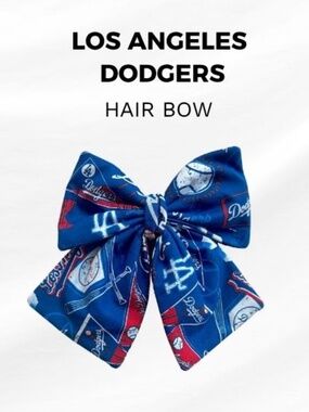 Hair Bow Los Angeles Dodgers Vintage Pattern